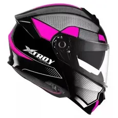 Capacete Xtroy SV RMC Preto/Rosa Fosco com Viseira Solar