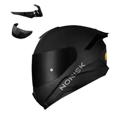 Capacete Norisk FF802 Razor Monocolor Edition Preto Fosco com Spoiler e Viseira Fumê