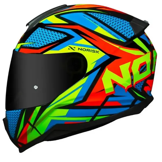 Capacete Norisk FF802 Razor Sharp Preto/Amarelo/Laranja