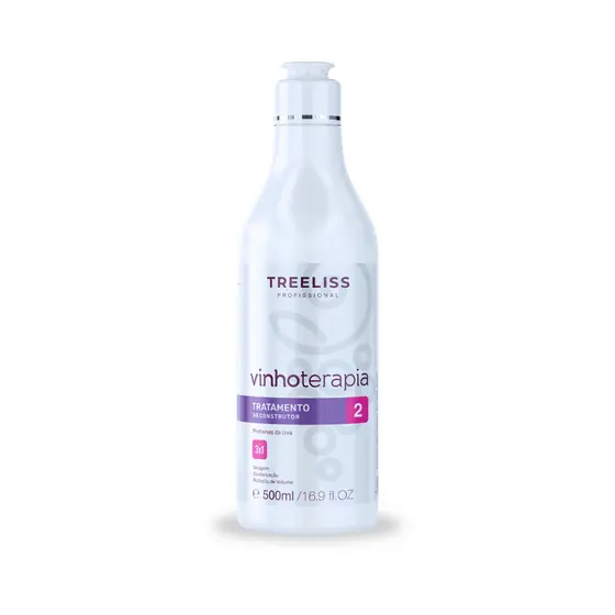 Tratamento Alisante Vinhoterapia reduz volume Treelis 500ml