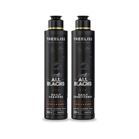 Kit Barba e Cabelo homens Shampoo e condicionador All Blacks