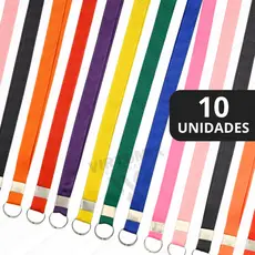 10 Cordões p/ Crachá p/ Bilhete Único Cartão Transporte Ônibus Metrô - Diversas Cores