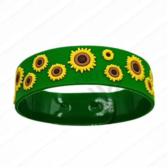 Pulseira Girassol Identificação Deficiências Ocultas Emborrachada