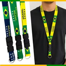 Cordão de Pescoço Brasil Copa do Mundo Kit com 01, 03 ou 05 Unidades Seleção Brasileira Copa 2026
