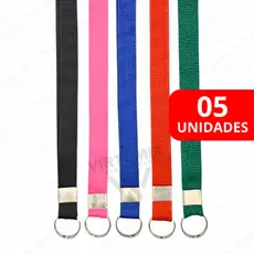 05 Cordões p/ Crachá p/ Bilhete Único Cartão Transporte Ônibus Metrô - Diversas Cores
