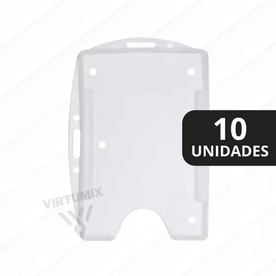 Porta Crachá Vertical e Horizontal Rígido Transparente - 10 Unidades