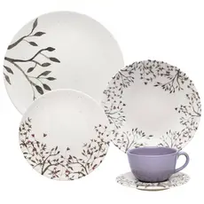 Aparelho de Jantar 20 Peças em Cerâmica com Estampa Unni Lilac Oxford