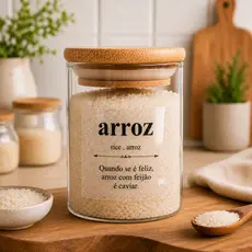 Kit 42 Adesivos Para Mantimentos Potes de Cozinha 7x7cm Modelo Dicionário Divertido Vinil Transparen