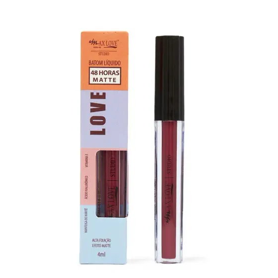 Batom gloss líquido matte 48 horas vegano - Max love