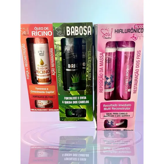kit shampoo + condicionador + máscara de hidratação + leave in  - kit com 4 itens