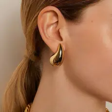 Brinco gota vírgula elegante dourado ou prata folheado moda blogueira brinco feminino