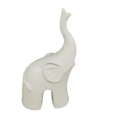 Elefante Totem em Cerâmica Branca Fosca - M