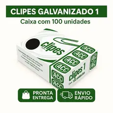 Clips Galvanizado 1/0 - 100 Unidades - Escritório - Papelaria - Organização de Papéis - Uso Diário