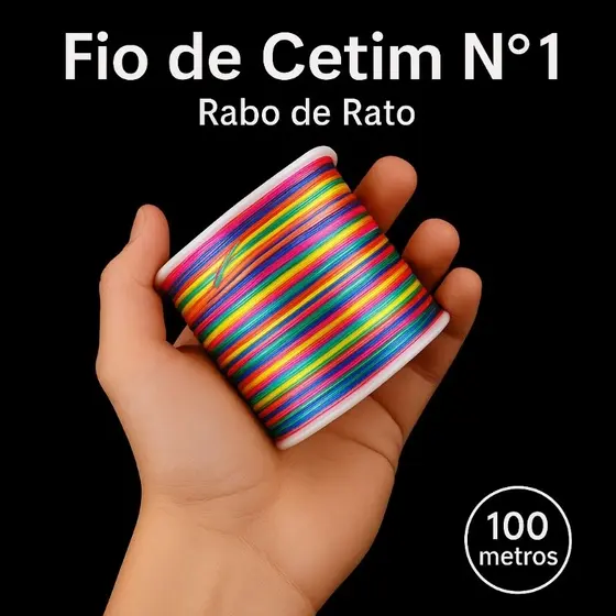 Fio de Cetim Neon Rabo de Rato Nº 1 - Artesanato - Convites 15 Anos - Laços - Cores Vibrantes