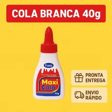 Cola Branca Líquida Escolar 40g - Lavável - Secagem Transparente - Artesanato - Papel e Cartolina