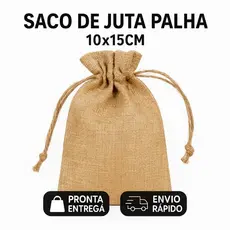 Saco de Juta Palha 10x15cm - Embalagem para Presente - Lembrancinha - Casamento - Rústico - Festa