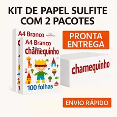 Kit 2 Papel Sulfite A4 75g Branco Chamequinho - 100 Folhas Cada - Escola - Escritório - Impressão
