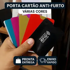 Porta Cartão RFID Anti-Furto - Proteção por Aproximação - Capinha Cartão de Crédito - NFC