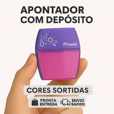 Apontador Escolar Maped com Depósito - Cores Sortidas - Prático - Papelaria - Crianças - Escola