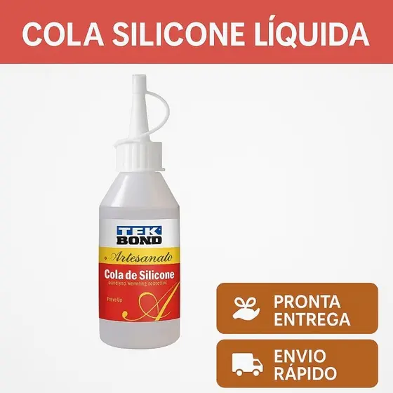 Cola de Silicone Líquido Tekbond 60ml - Artesanato - Lembrancinhas - Papel - EVA - Tecido - DIY