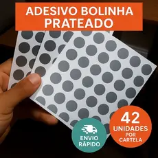 Adesivo Redondo Prata - Metalizado - Bolinha Decorativa - Convites Casamento - 15 Anos e Papelaria