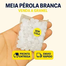 Meia Pérola Branca 40g - Artesanato - Convites - Scrapbook - Decoração - DIY - Colagem - Pérolas