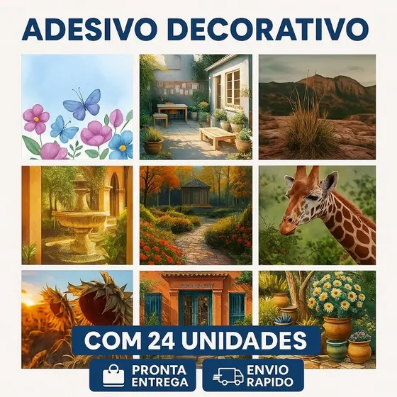 Adesivo de Paisagens Naturais - Stickers Decorativos - Artesanato - Agendas - Papelaria Criativa