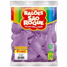 Balão Bexiga Nº 9 Polegadas Lilás Baby - 50 Unidades - Guirlanda - Decoração - Aniversário
