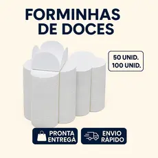 Forminha 4 Pétalas Branca - Doces - Brigadeiros - Festas - Casamentos - Aniversários - Mesa Fina