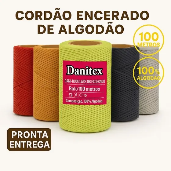 Cordão Encerado de Algodão Nº 1 - Cores Variadas - Convites - Macramê - Bijuterias Artesanais