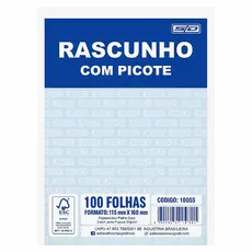 Bloco de Rascunho São Domingos 11x16cm com Picote - 100 Folhas - Escritório - Recados - Papelaria
