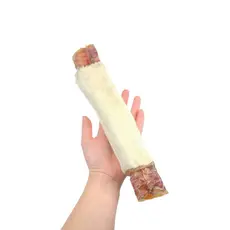 Mordedor Natural Resistente Para Cães Traquele Traqueia Bovina Enrolada com Pele Bovina LUV