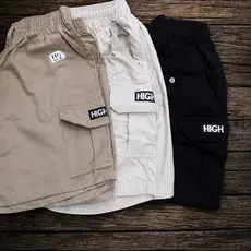 Kit 2 Short Masculino Adulto Cargo Brim Sarja Bolso Lateral