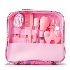 Kit Higiene Completo para Bebê Recém-Nascido 13 Itens Essenciais Cortador Escova Cabelo Unha Pente