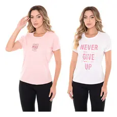 Kit Com 2 Camisetas Dry Fit Feminina Treino