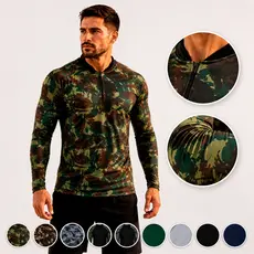 CAMISETA DE PESCA COM PROTEÇÃO UV CAMUFLADA + NF