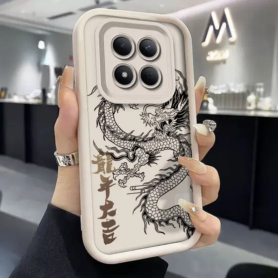 Capa Para Redmi Note 15 Pro 4G 5G Note15 Plus 15Pro + Matte Lucky Dragon Line Art Design De Telefone Proteção De Câmera