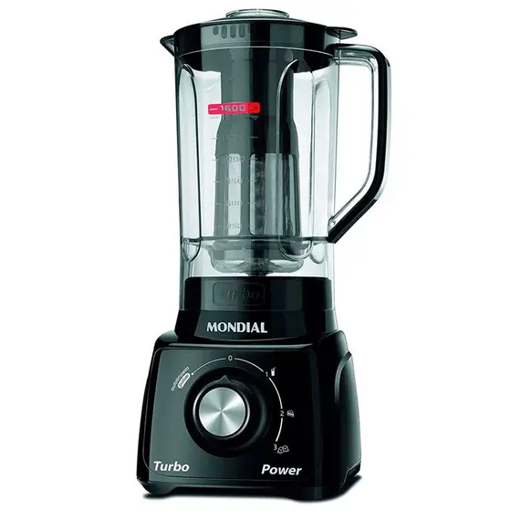 Liquidificador Turbo Power L-99 FB Copo San Cristal 3 Velocidades Mondial