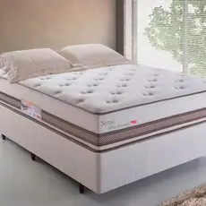 Cama Box Casal Herval 30x138x188cm Sense Molas Ensacadas Pillow Top One