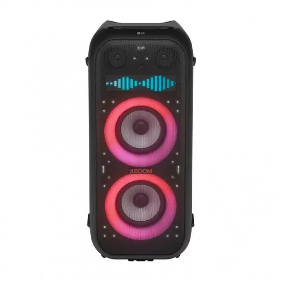 Caixa de Som Amplificada LG Partybox Xboom XL9T IPX4 Bivolt com Bluetooth, Ala de transporte e Display
