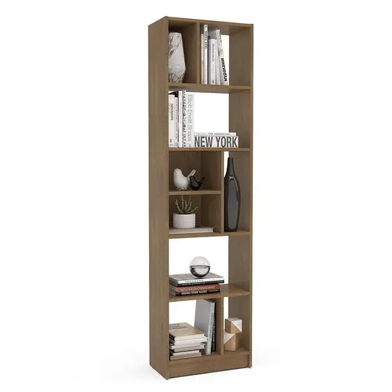 Estante de Livros Piratini Alta 9 Prateleiras 178cm Design Clean Compacta Politorno