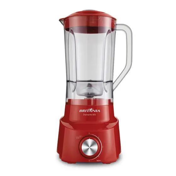 Liquidificador Diamante 800 Vermelho 900W e 4 Velocidades Britânia