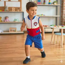 Fantasia infantil Patrulha canina Ryder colete + shorts