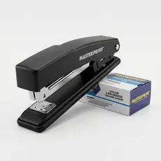 Kit Grampeador Metal Masterprint + Caixa de 5000 Grampos 26/6 Galvanizados Escolar Escritório
