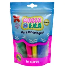Massa de EVA Make+ 10 Cores Kit para Modelar Atóxica Não Suja Brinquedo Educativo Infantil