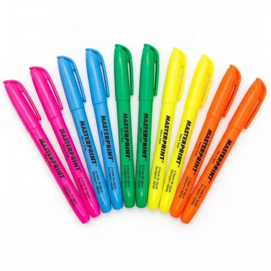 Kit  Caneta Marca Texto Todas as Cores Masterprint