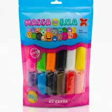 Massa de EVA Make+ 250g 20 Cores Fácil de Modelar para Artesanato