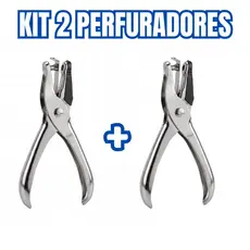 Kit 2 Perfuradores de Papel Furador Manual Escolar Escritório Papelaria Fichário Documentos
