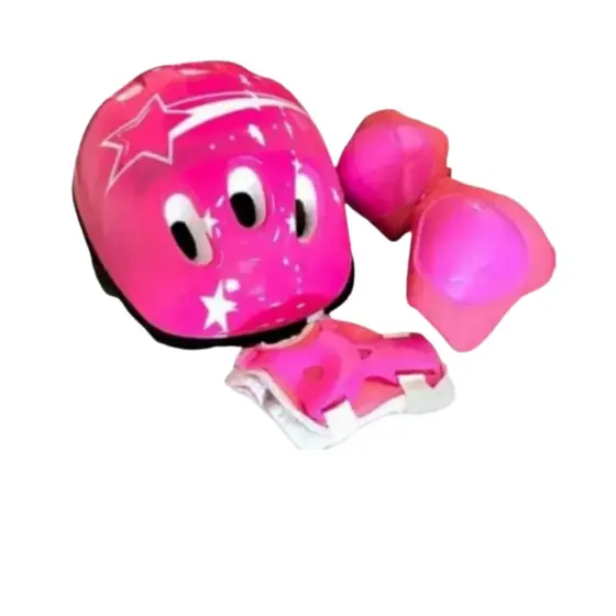 Capacete Infantil Rosa + Kit de Proteção (Cotoveleira, Joelheira) Menina Bicicleta Skate Patins Crianças de 3 a 10 anos