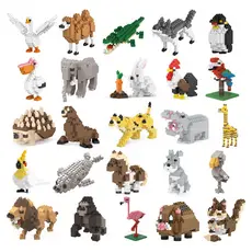 50 tipos ou mais quebra-cabeça montado fazendas de animais/oceano/pássaro modelo ornamentos bloco de construção de partí